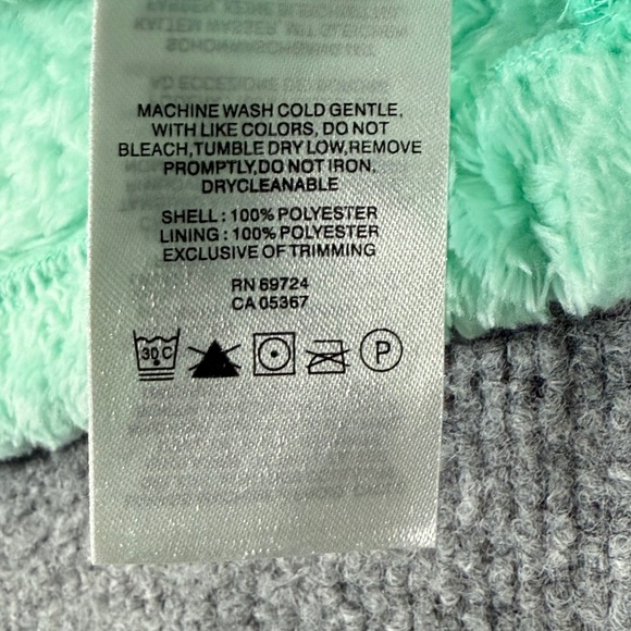 Kids Columbia XS Fuzzy Fleece Zip Up Jacket Mint Green Cozy Youth Size Outdoor - Picture 7 of 13